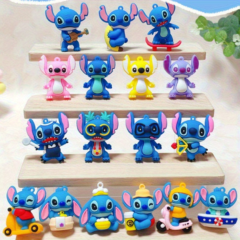 5pcs Disney Stitch Team Action Figures, Suitable for Valentine'S Day Party, Birthday and Easter Decoration and New Year Gifts Mini Cartoon Character Models