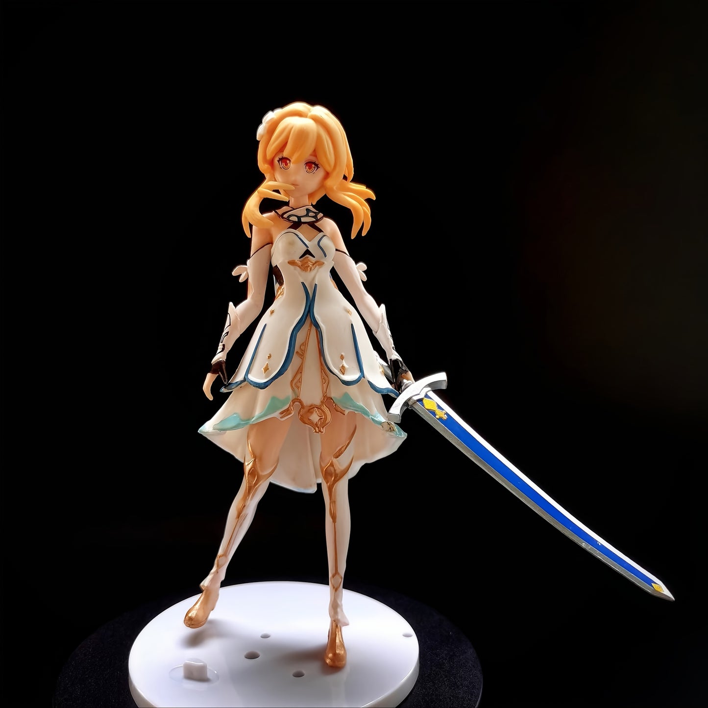 7.48" Anime-Inspired PVC Collectible Statue with Blonde Hair & Blue Accents - Role-Playing Character Decor for Home & Parties | Ideal Gift for Christmas, Valentine's, Easter, Birthdays, Anime Figurine