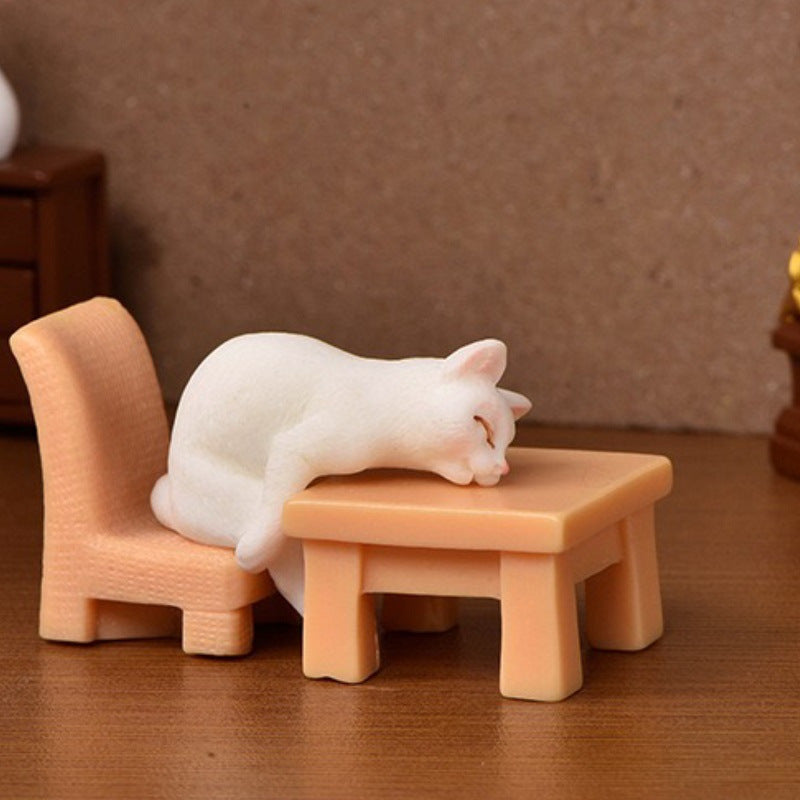 3pcs Mini Creative Micro Landscape Resin Crafts Cartoon Cute Kitten Simulation Animal Crystal Ball Accessories Miniature Cute Cat Resin Statue, Resin Crafts for Micro Landscape Garden Yard Lawn Porch Balcony Patio Outdoor Decor, Balcony Decor | Cartoon C