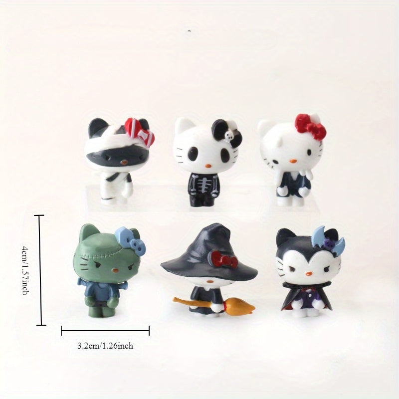 Sanrio Halloween Costume Set of 6pcs | Featuring for hello kitty PVC Decorations And Figurines
