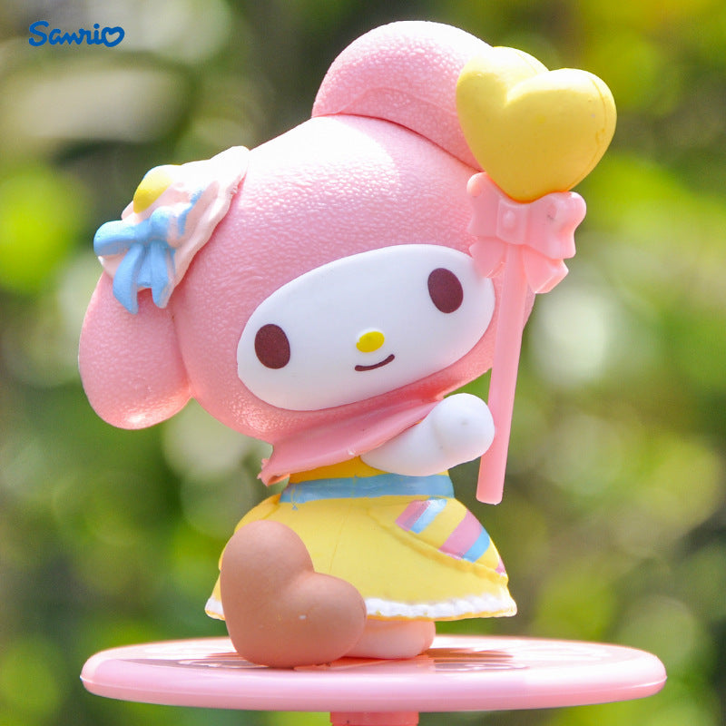 5pcs Sanrio'S New Trendy Toy, Fantasy Magic Series, Pink And Lovely for my melody Figurine Model, Cute Room Decoration Ornaments