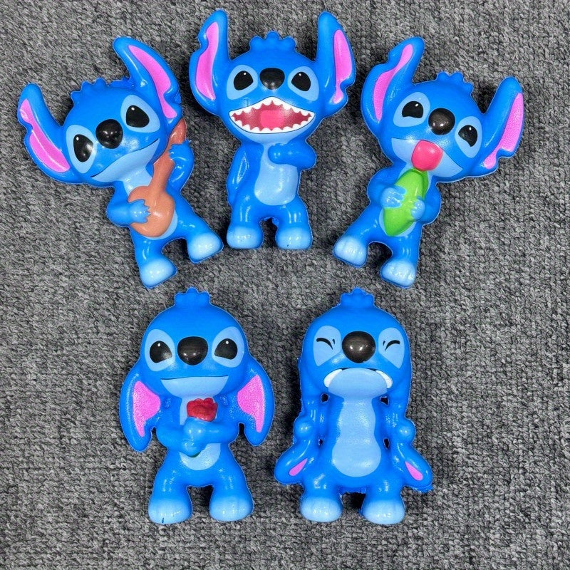 6pcs Disney Stitch Soft Toy Set, Durable Plastic Material, Valentine's Day, Christmas, Birthday Party Supplies, Halloween Gifts, and Home Decoration Collection Dolls | Smooth Touch