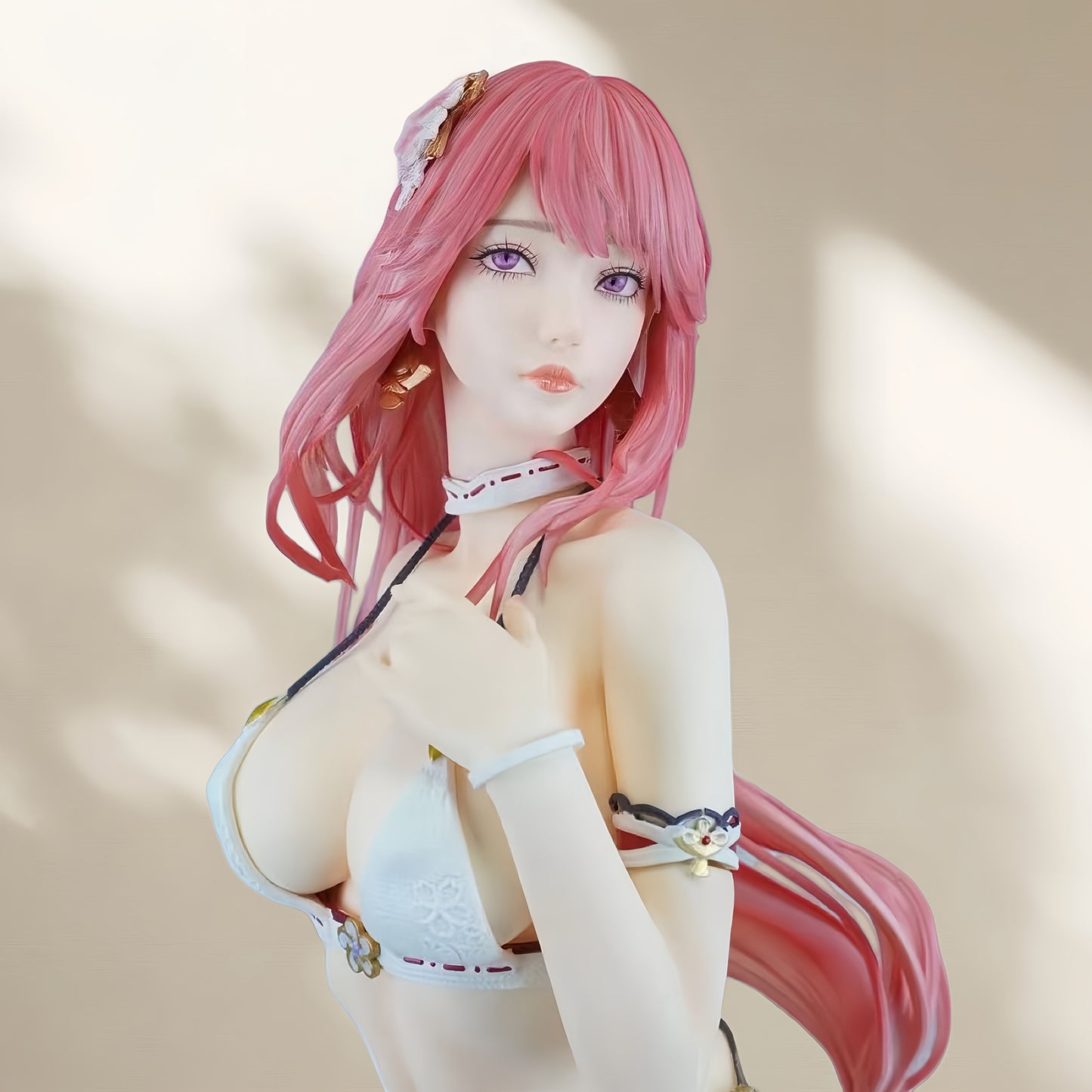 1pc Anime Girl Figure with Pink Long Hair, Crop Top & Pleated Skirt - High-Quality PVC Collectible, Black Sandals - Vibrant Desktop Decor, Perfect Gift for Anime Fans, Birthdays & Anniversaries, Collectible Figurine, Fashionable Design, Chic Outfit, Deta