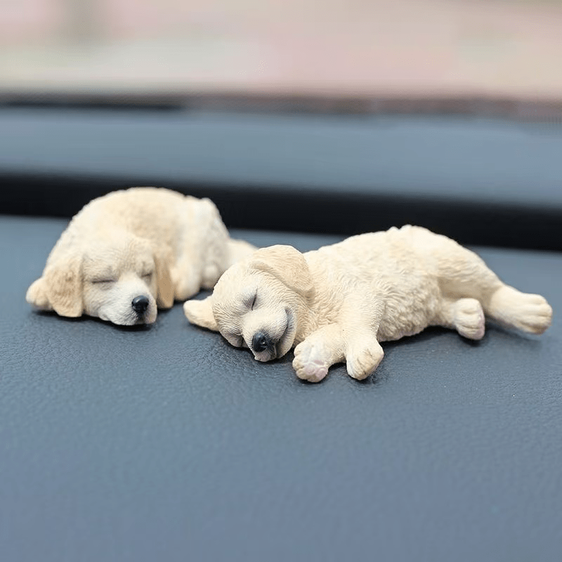 Golden Retriever Creative Simulation Car Ornament Cute Puppy Auto Decor For Center Console/Rearview Mirror Decoration Unisex Home And Vehicle Use