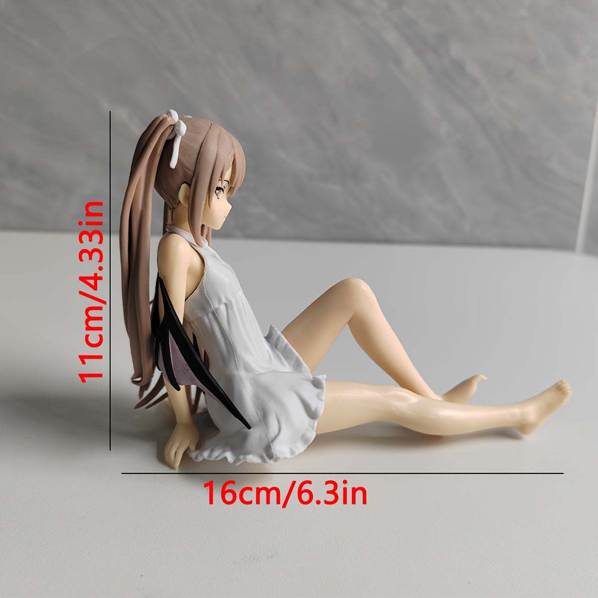 Anime Girl Figurine with Long Pink Hair & White Dress - Collectible ABS Resin Model for Car, Desk, and Office Decor, Car Decoration | Cute Anime Figure | Highquality Figurine
