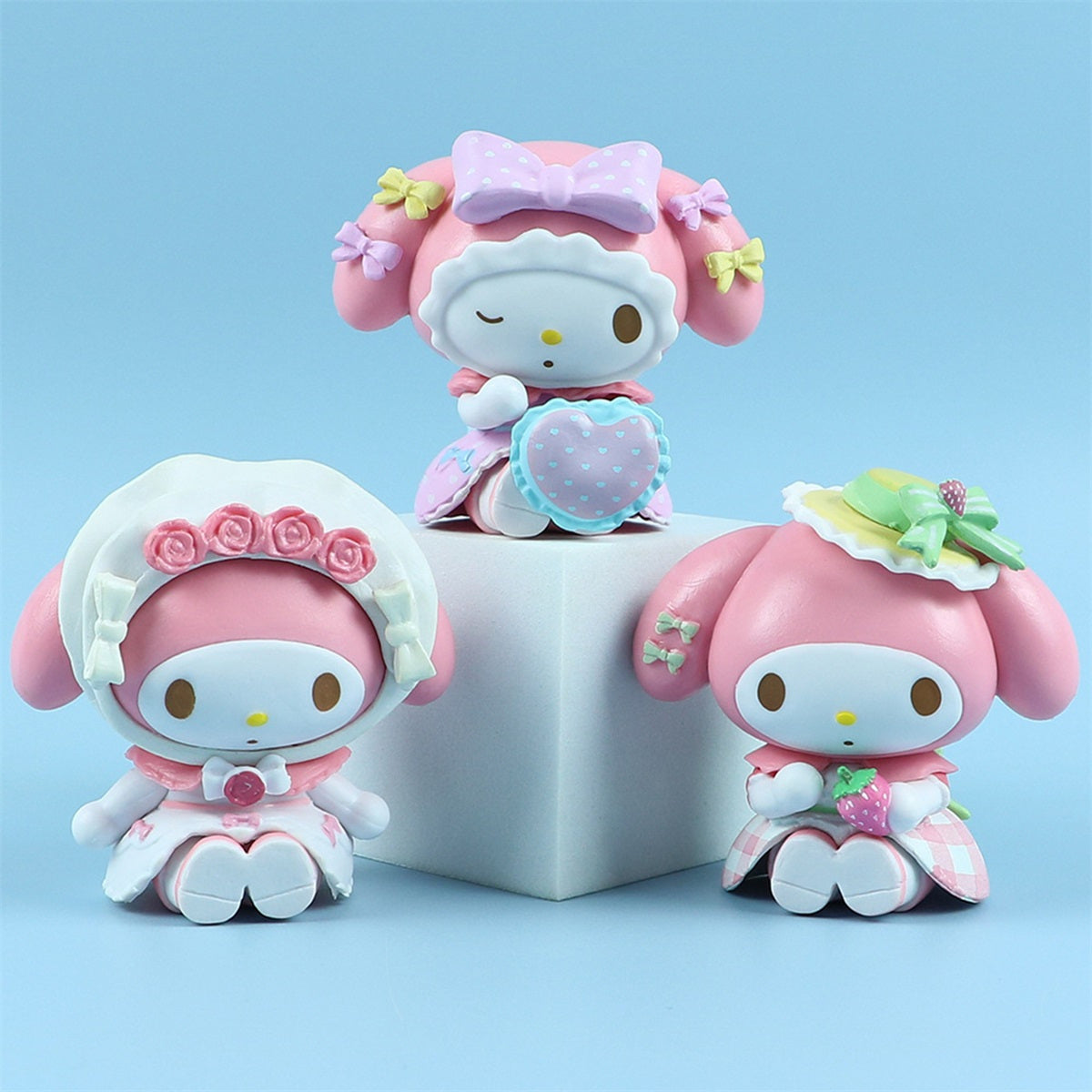 Sanrio Genuine Doll Cake Decoration Small Ornaments 6pcs Set Cute Cartoon Models Collectibles Desktop Ornaments (6pcs)