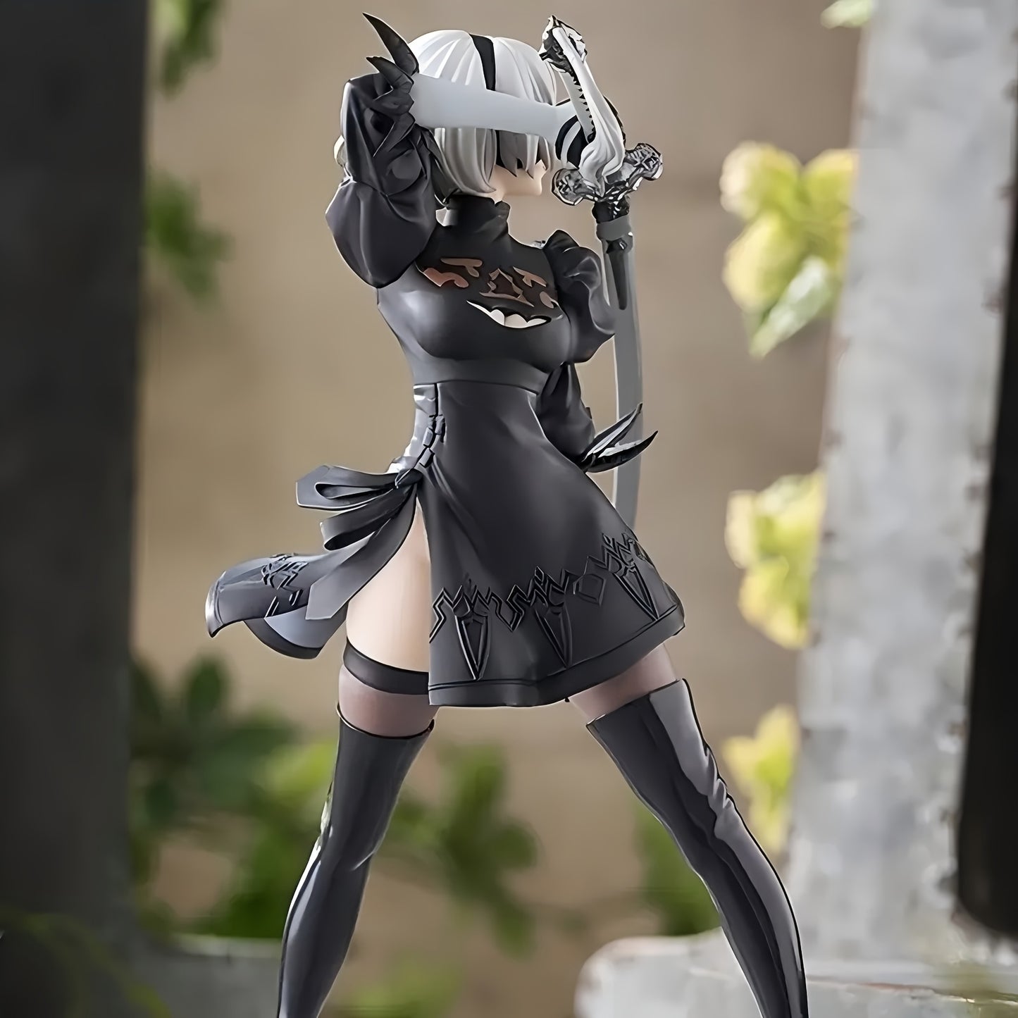 Shocking black anime warrior statues, elegant swordsmen in action poses, PVC collectibles, the perfect gift for anime lovers