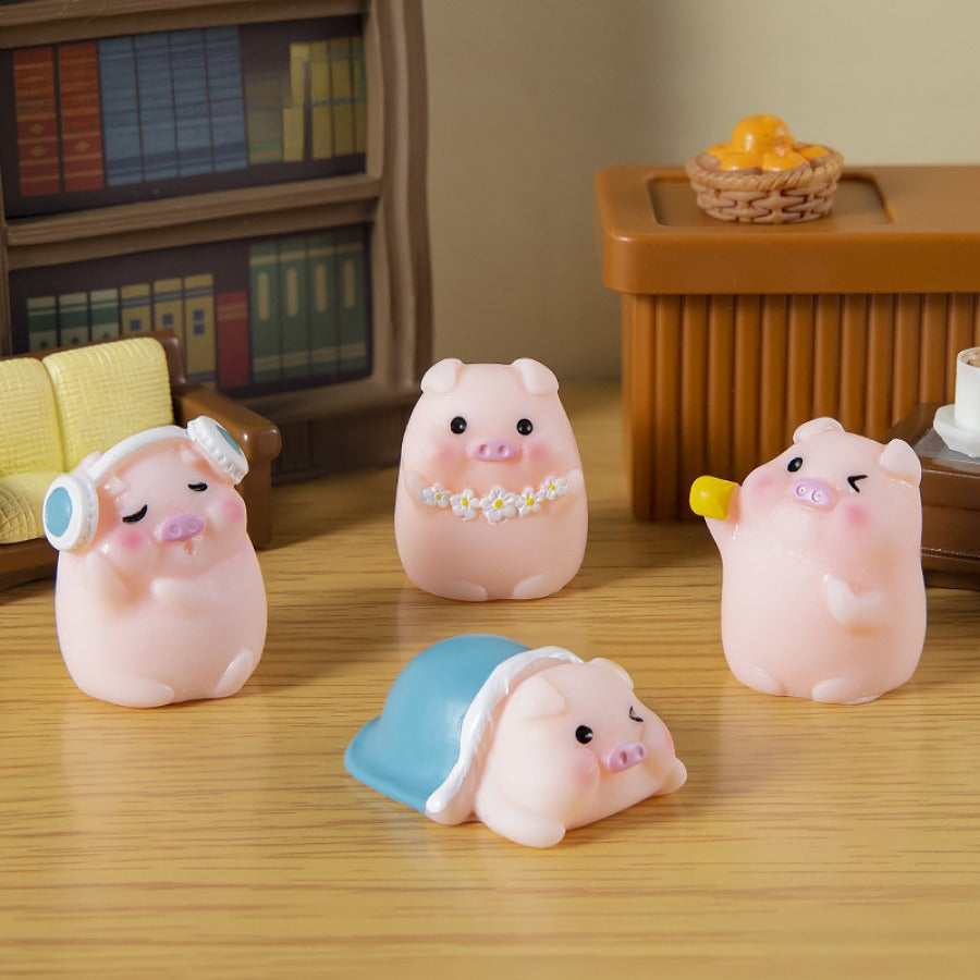 12pcs Micro landscape widget Cute pig resin crafts Car interior decoration Home accessories Desktop widget