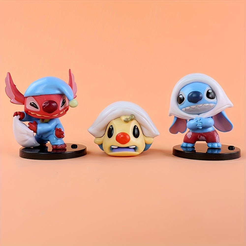 6pcs Disney Stitch Pillow Battle Desktop Decorations Cake Topper Car Dashboard Ornaments Birthday Gifts for Family and Friends