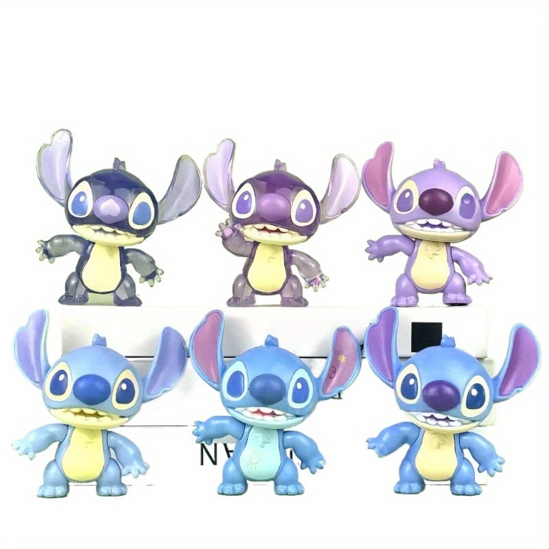 Disney Official 6pcs Stitch Figure Star Baby Cartoon Ornament Set