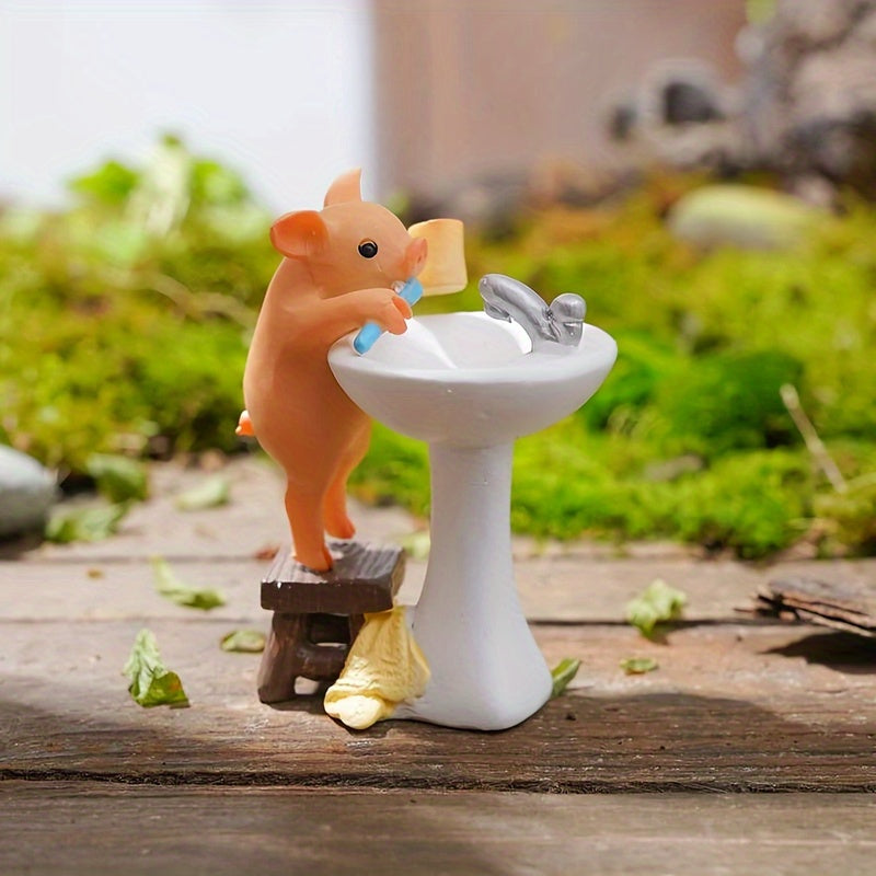 1pc Pig-Shaped Garden Art Decoration