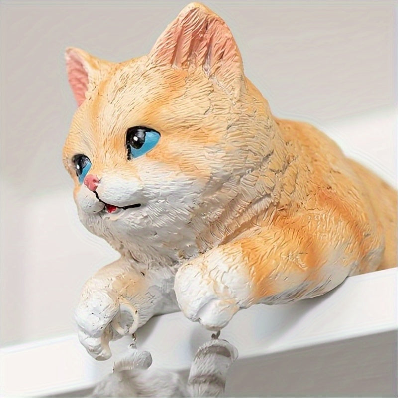 Realistic And Cute Mother Cat And Kitten Statues, Outdoor Statues, Garden Statues, Courtyards, Lawns And Gardening, Creative Resin Kitten Ornaments, Three Cats Doll Home Decoration, Living Room Desktop Entrance Decoration, Imitation Animal Display, Best