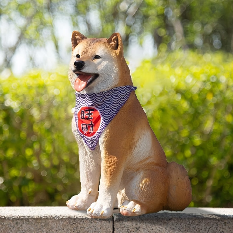 Indoor And Outdoor Simulation Pet Dog Model Resin Sculpture Shiba Inu Floor-Standing Decoration Golden Retriever Home Decoration Terrace Garden Decoration