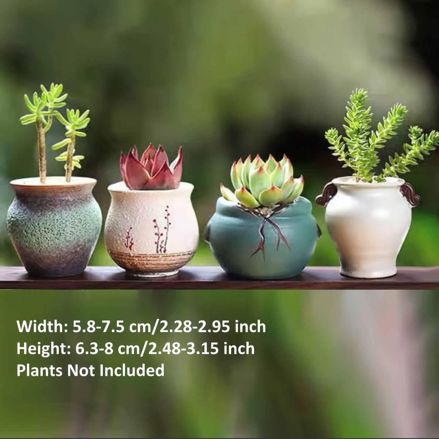 Set Of 3 Modern Ceramic Succulent Pots Unique Non-Repeating Designs Mini Planters for Home Office Decor Great Gift for Plant Lovers
