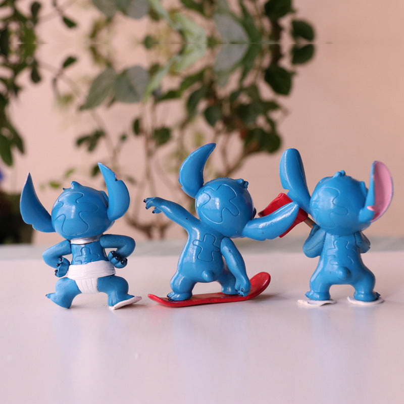6 mosaic figurine sets, collecting hand-made PVC toy figurines, suitable for home decoration of automobile school rooms, small animation models, suitable for birthday, Christmas, Halloween and New Yea