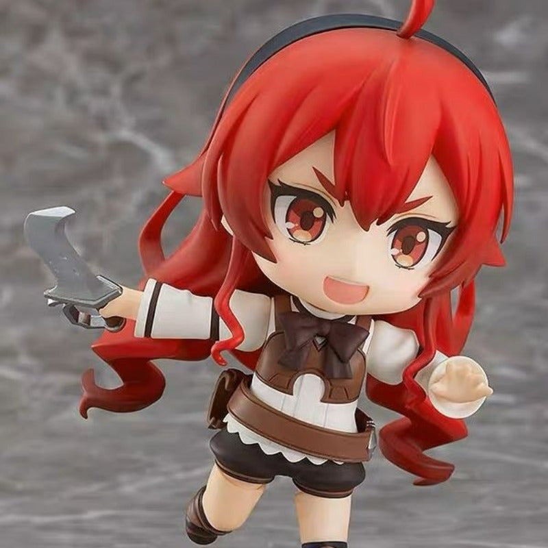 Anime-like Collectible Doll - Jobless Resurrection Q Version Figurine with Expressive Eyes, Dynamic Action Pose, Blue Hair &, in Opening - Boxed Decoration for Anime Fans & Display Collectors - Alice & Rocky Character, Fan Merchandise, Detailed Outfit De