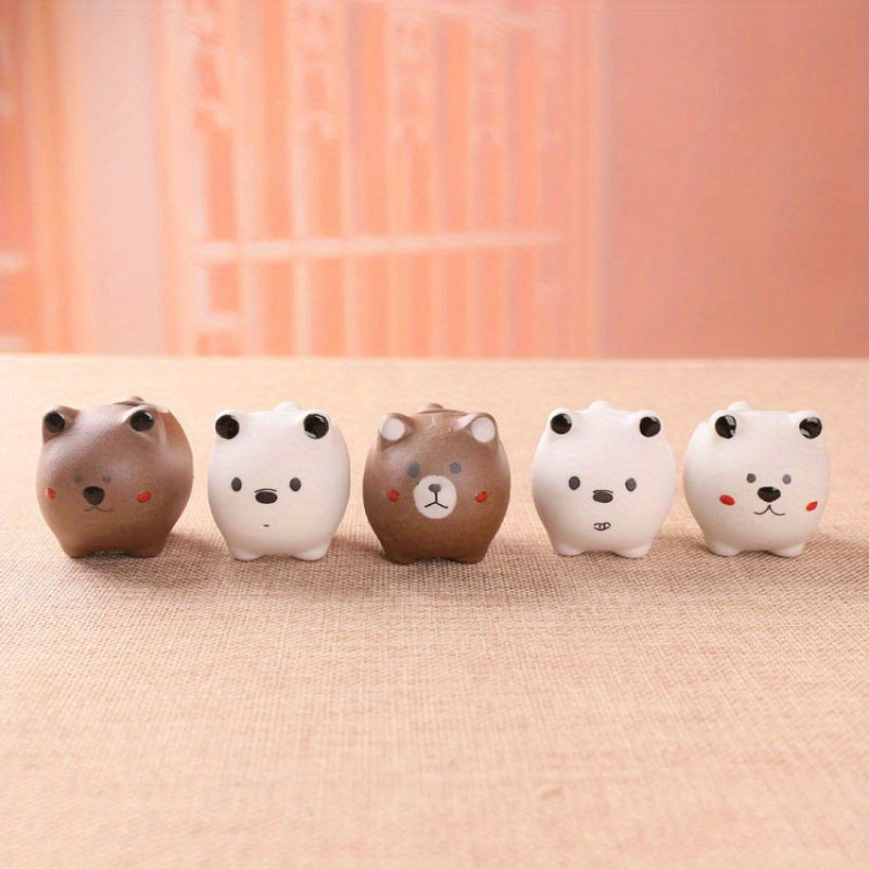 Cute Ceramic Animal Flower Pots - Whimsical Cat & Bear Designs with Heart Accents, Durable Indoor/Outdoor Planters for Succulents, Small Plants, Garden Decor, Plant Decor, Playful Design, Classic Ceramic