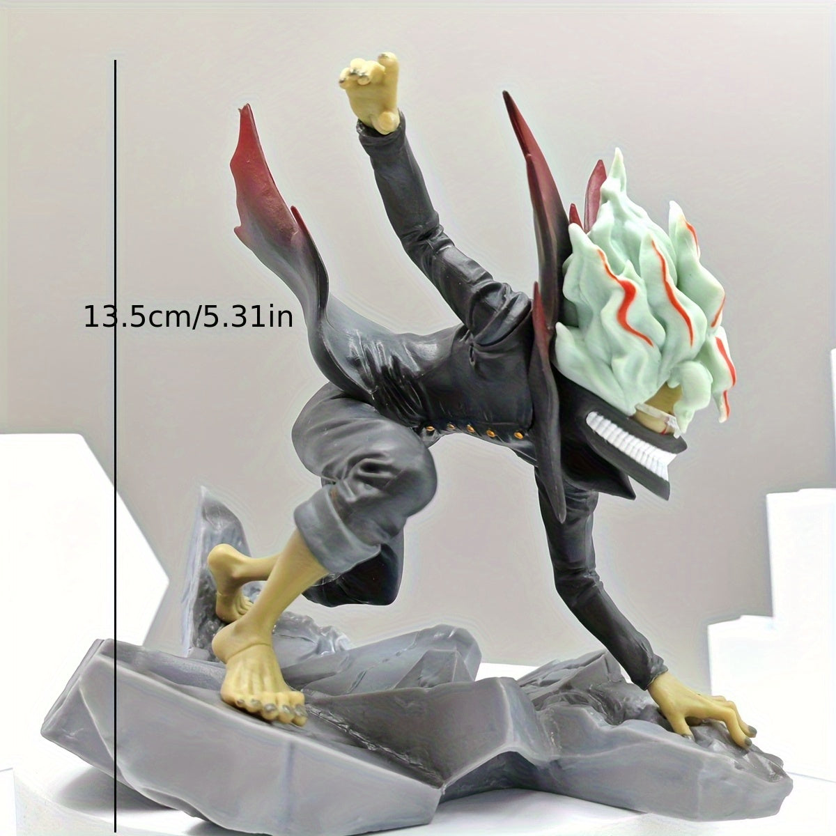 Anime Battle Pose Statue - Dynamic Action Collectible Figure with Red & Black Outfit, Detailed Sculpture for Desktop Decor, Holiday Gift for Anime Fans, Anime Figurine, Durable Collectible, Intricate Design, Fan Merchandise, Premium Collectible, Pop Cult
