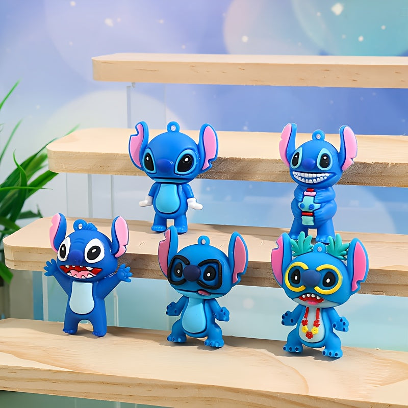 19pcs Stitch Doll Ornament Contemporary Style Ideal for Cars, Dorms, Bedrooms, Birthdays, Valentine's Day Gifts Or Easter, Ramadan Gifts, PVC Collectibles