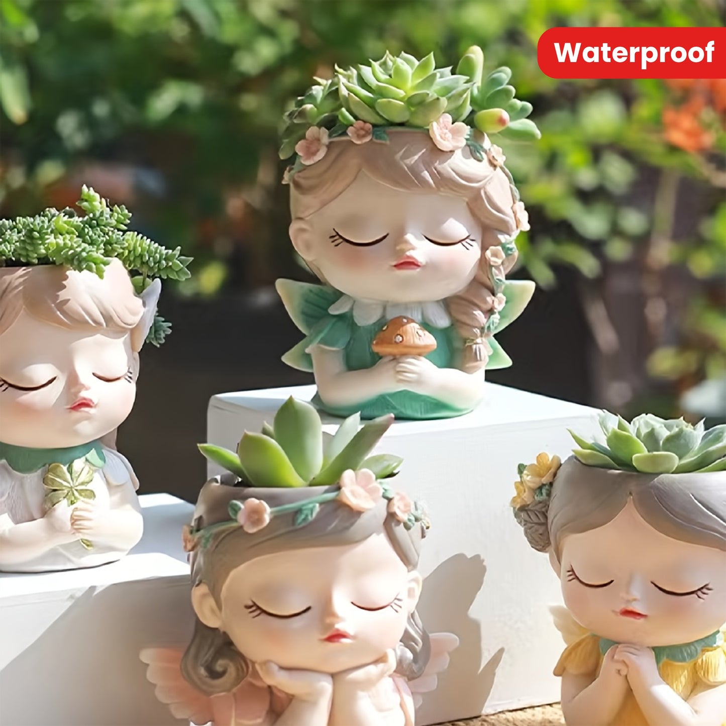 Charming Elf-Themed Resin Succulent Planter - Creative Desktop Garden Decor, Non-Waterproof Craft Pot for Home & Yard