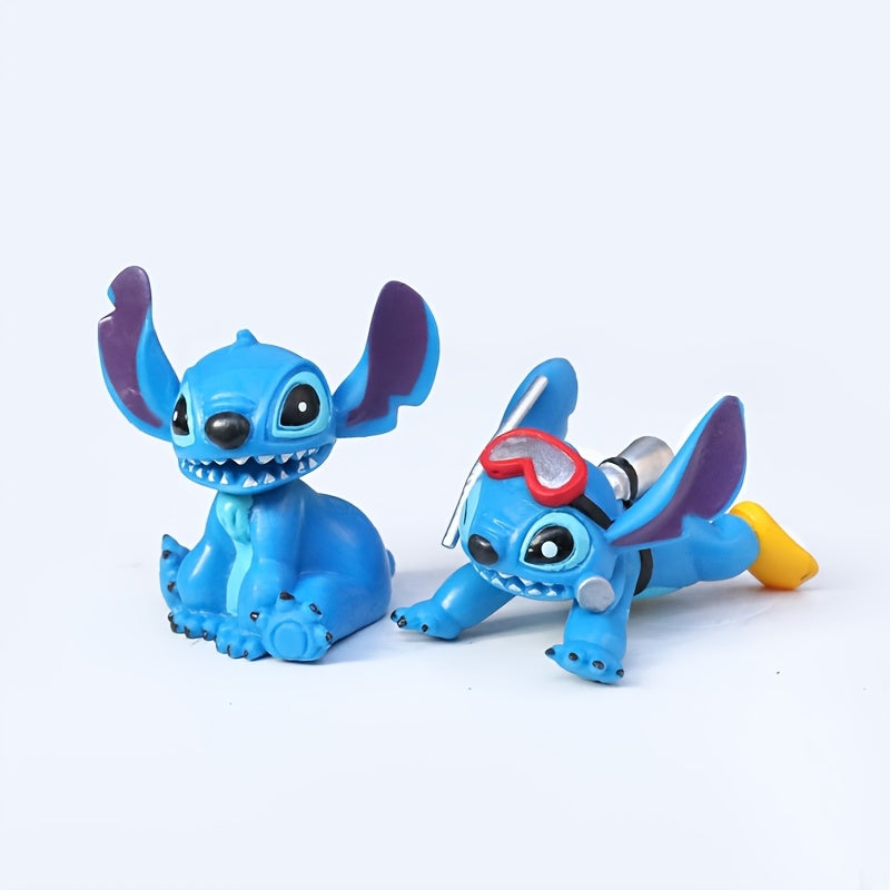 8pcs/set Disney Stitch PVC doll ornaments set, daily desktop decoration figures, suitable for home office desktop decoration and holiday gifts, Best for Christmas, Perfect for Thanksgiving