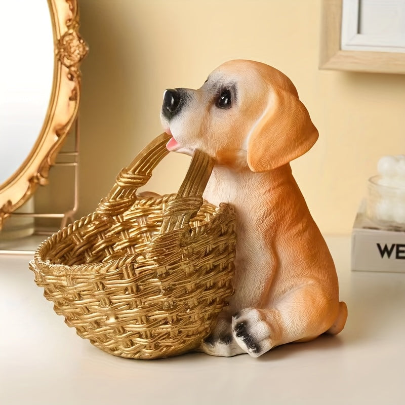 Creative Cute Dog-Themed Key and Remote Control Storage Box, Resin Craft Decoration for Home Entrance, Living Room Shoe Cabinet, Desktop, Various Small Ornaments