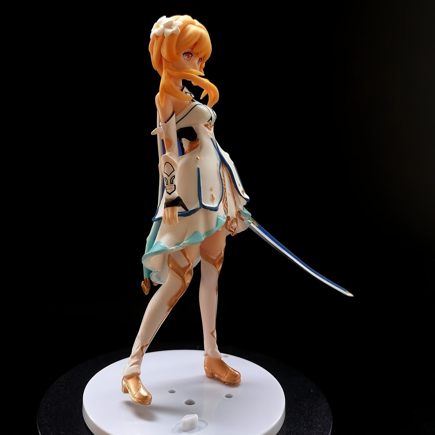 7.48" Anime-Inspired PVC Collectible Statue with Blonde Hair & Blue Accents - Role-Playing Character Decor for Home & Parties | Ideal Gift for Christmas, Valentine's, Easter, Birthdays, Anime Figurine