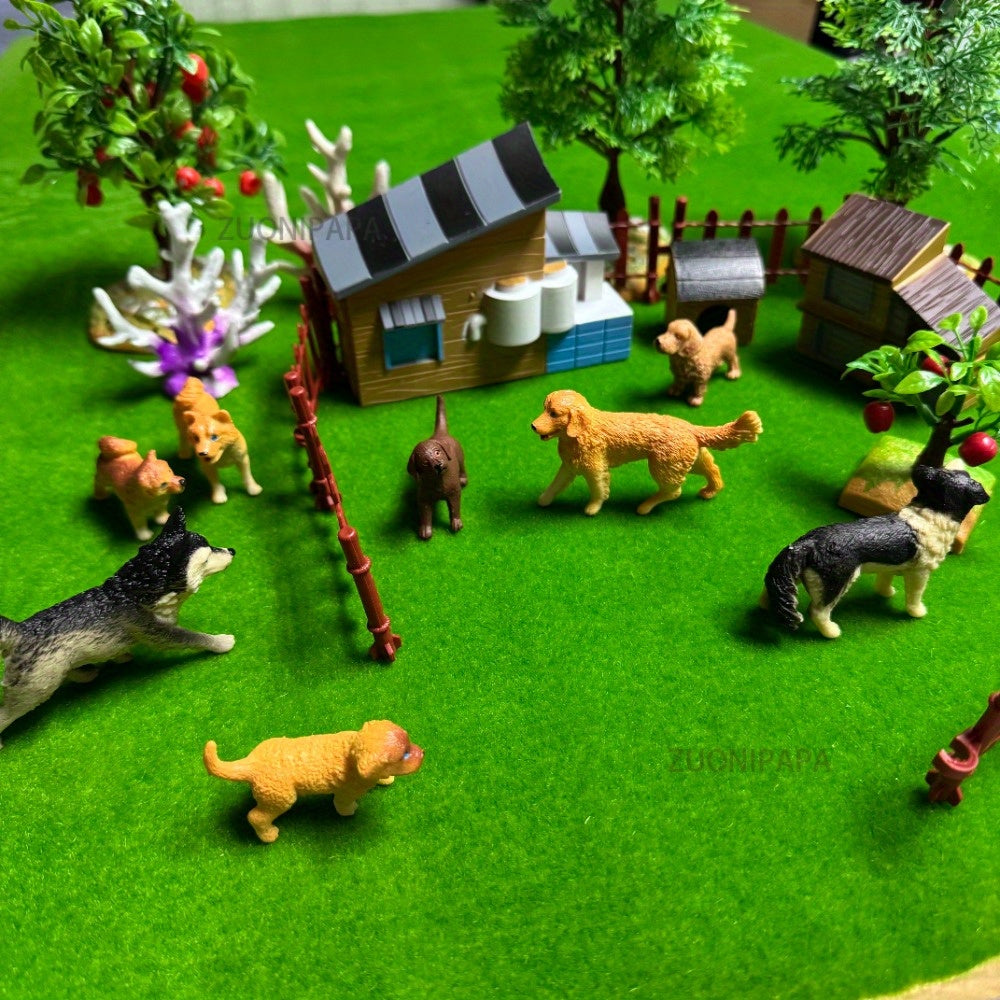 8pcs Miniature Dog Collection: Handcrafted Plastic Canine Figures with Lifelike Detailing - Realistic Animal Models for Display and Collecting