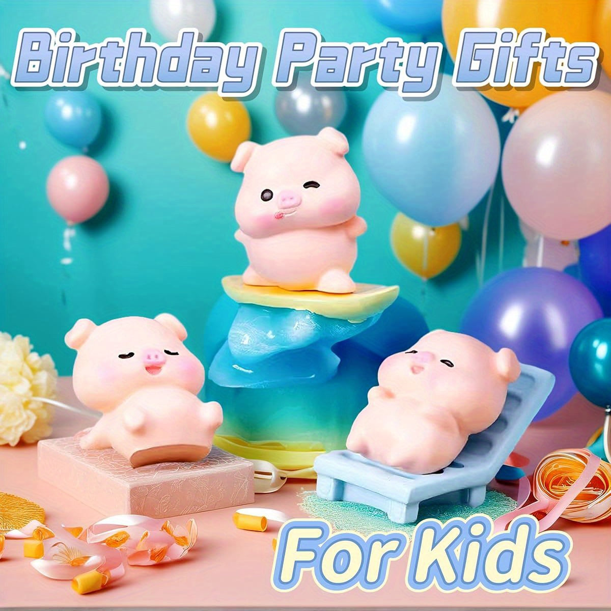 10pcs Mini Resin Pigs, Cute Pig Figures, Miniature Resin Pig Figurines Tiny Beach Animals Figurines for Fairy Garden Accessories, Aquarium Dollhouse Christmas Decorations, Piggy Cake Toppers
