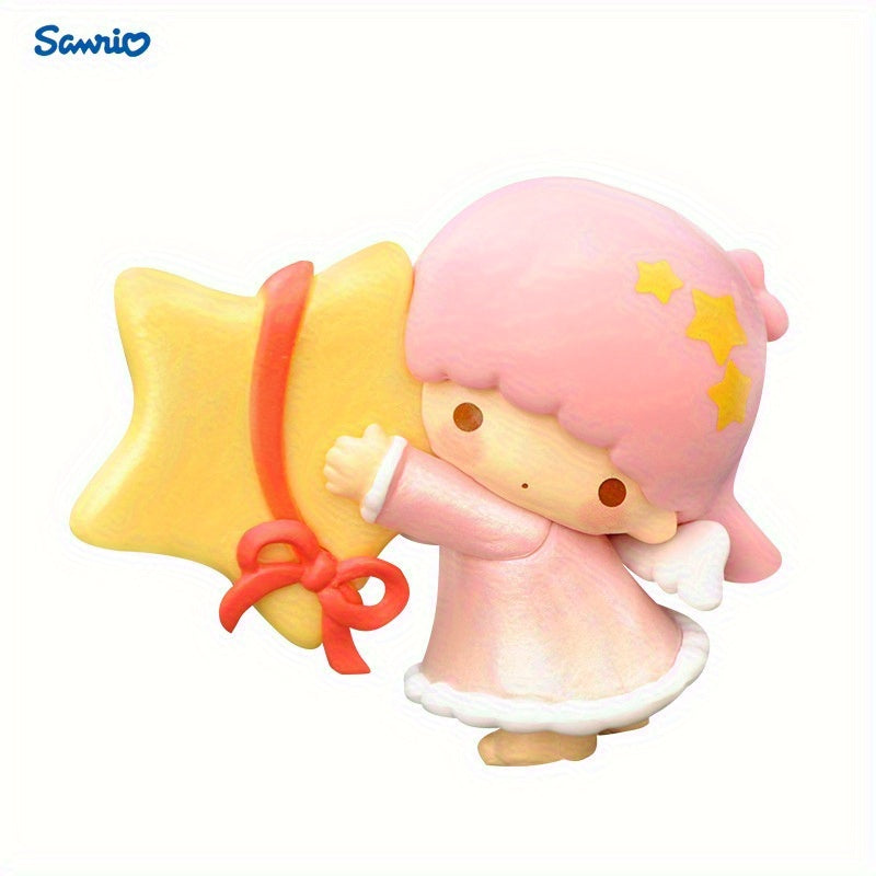 Sanrio Official 6pcs Cartoon Q Version Anime Model Set, Suitable for Hello Kitty, for Pompompurin, and for my melody, Cute Small Ornaments for Cars and Desktops