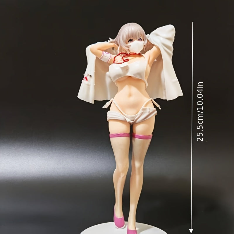 Anime Nurse Figure Collectible - Detailed Medical-Themed Model with White Uniform, Red Cross & Pink Accents - Perfect Gift for Collectors, Display Decor, Dynamic Pose Design, Intricate Detailing, Collector's Item, Themed Decor, Highquality Finish, Medica