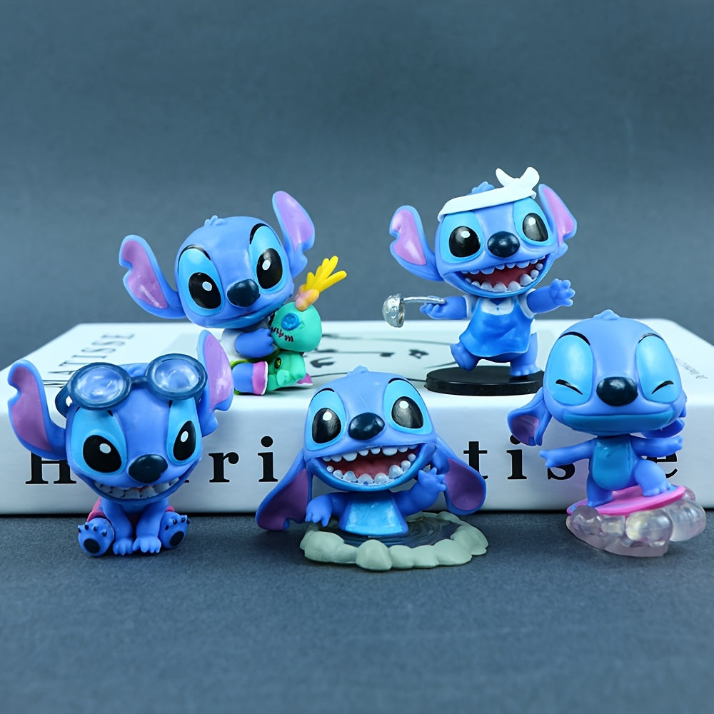 9pcs Disney Stitch PVC Figures - Vibrant Blue Lilo & Stitch Character Models, Perfect for Christmas Baubles, Birthday Gifts, and Collectible Toys, Collectible Figurines | Playful Design | Durable Figures, Stitch Room Decor