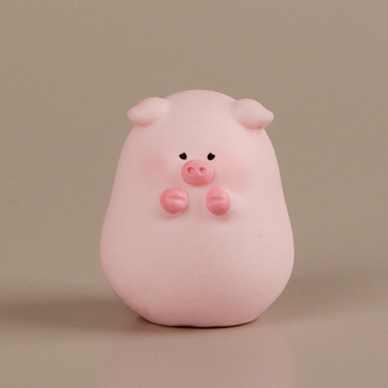 5pcs Whimsical Resin Pig Figurines - Cute Cartoon Tall and Short Pig Decorations, Suitable for Micro Landscape, Desktop Display, Home Statue Ornaments