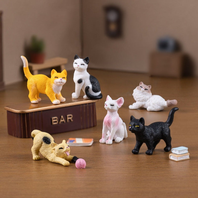 3pcs Cute Cow-Cat Dolls - with Yellow, Black/White, PVC Mini Pets for DIY Home, Easter, Thanksgiving, Independence Day, Father's Day Decorations - No Electricity Needed, Shelf Decor, Table Centerpiece, Pet Lover Gifts, Cow Decorations, Holiday Ornaments,