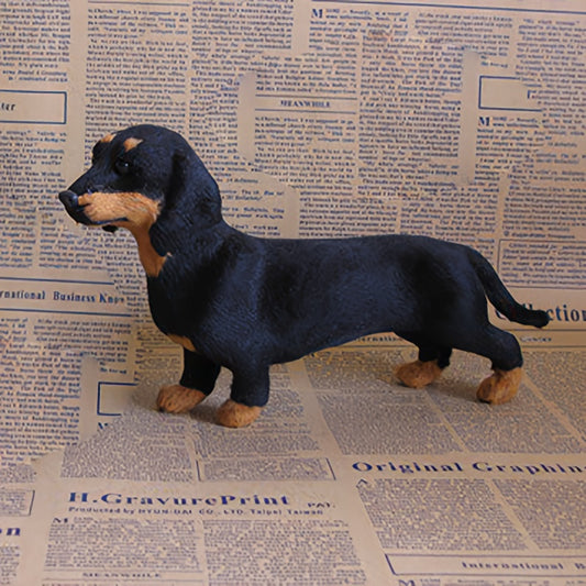 [1pc Cute Dachshund Decor] 1pc Cute Dachshund Decor | Realistic Standing Posture, Black & Tan Accents, No Electricity Needed | Indoor/Outdoor Decoration for Home, Office, Cafe, Perfect Dog Lover Gift