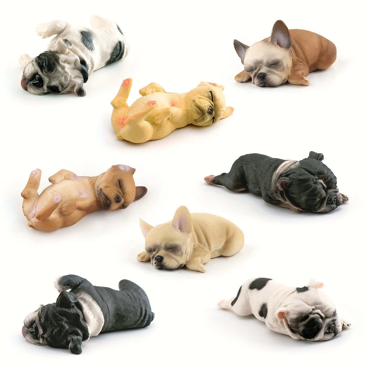 Children's Simulation Animal Dog Model Sleeping French Bulldog Shiba Inu Pet Toy Educational Ornament