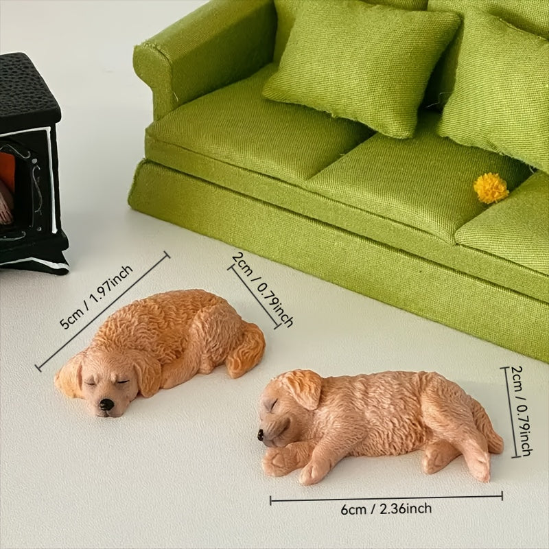 [Cute Puppy Ornament] Cute Golden Retriever Car Ornament | Creative Simulation Puppy Auto Decor for Center Console / Rearview Mirror Decoration | Unisex Home and Vehicle Use