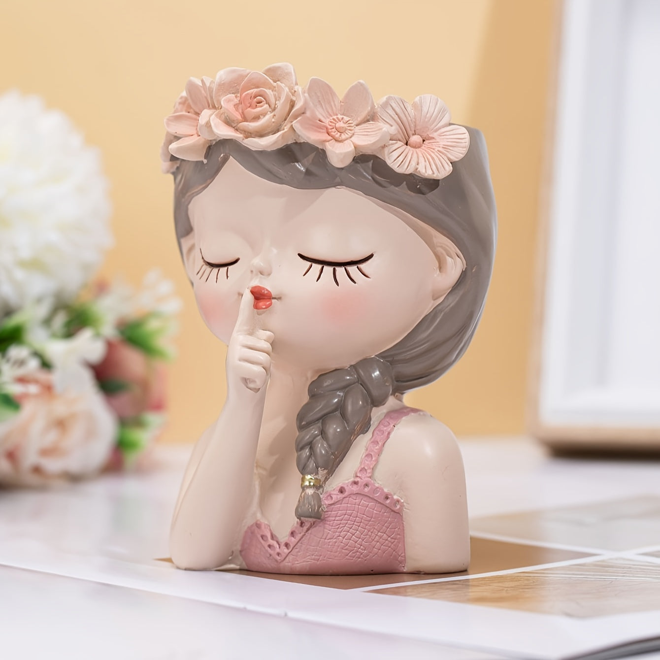 Cartoon Cute Fairy Flower Pot - Resin Succulent Planter, Perfect for St Patrick's Day & Easter Decor | Aesthetic Home Decor, 1pc