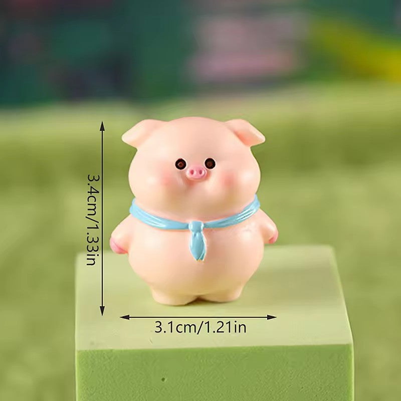 1pc Miniature Resin Cute Piggy Mini Pig Model Figurines Craft Fairy Garden Ornaments Kit Accessories Micro Landscape, DIY Decoration Prop Decor Gift