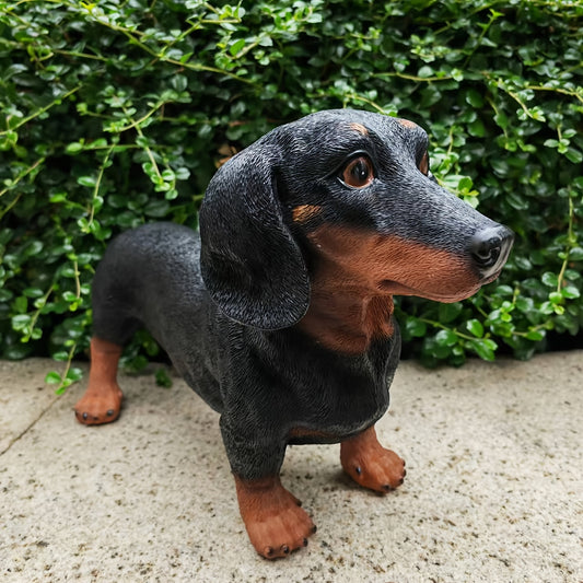 Lifelike Dachshund Dog Statue, Resin Outdoor Sculpture, Artistic Garden Decor, Suitable for Lawn and Patio, Perfect for Dog Lovers, Valentine'S Day Gift, No Power Required