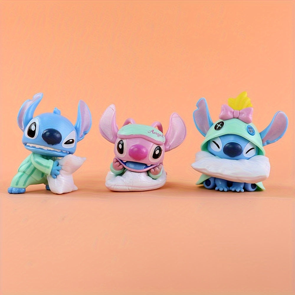 6pcs Disney Stitch Sewing Machine Collection Set, 3.15 Inch Desktop Collectible Dolls Set, Perfect Gift for Family and Friends