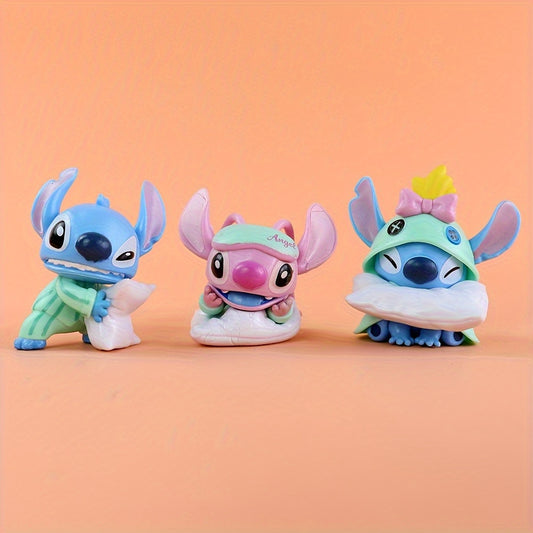 6pcs Disney Stitch Sewing Machine Collection Set, 3.15 Inch Desktop Collectible Dolls Set, Perfect Gift for Family and Friends