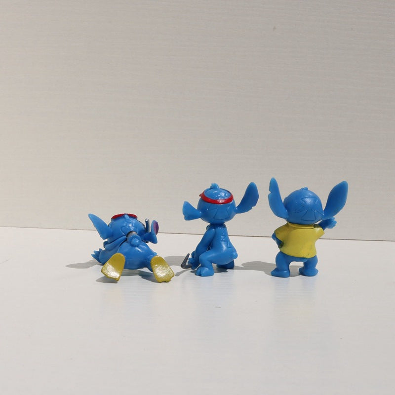 Disney Licensed, Suitable for Over 30+ Scenes, Limited Edition Collectible 6pcs Set Mixed Stitch Cars Figurines Stitch Bouquet Capsule Toy Figures