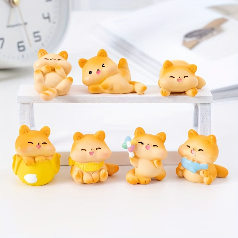 8pcs Charming Cat Figurines for Car Interior & Home Office Decor - Resin Miniature Landscape Accessories, Perfect for DIY Fairy Gardens, Succulent Displays, and Gifts
