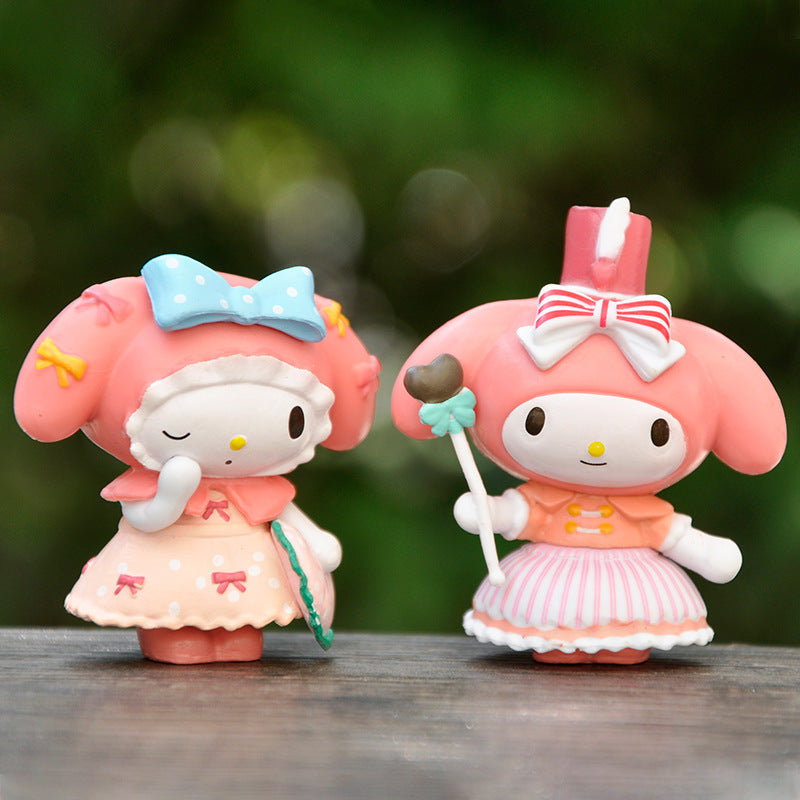 1/6pcs Sanrio Doll Tea Party Hello Kitty for Room, Cake, Car Ornament