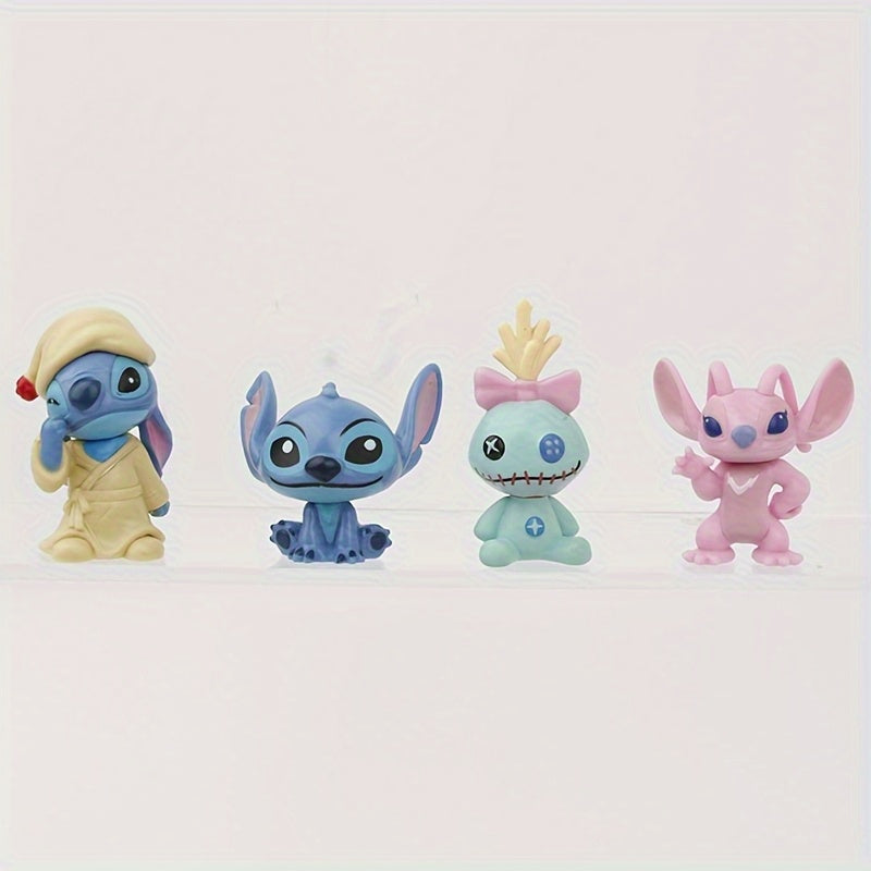 [Vibrant Stitch Dolls] 12pcs Vibrant Stitch & Lilo Dolls Collection | Classic PVC Figurines - Perfect for Desktop, Birthday, Car, Office, Cake, Christmas, and Halloween Decorations, Stitch Room Decor