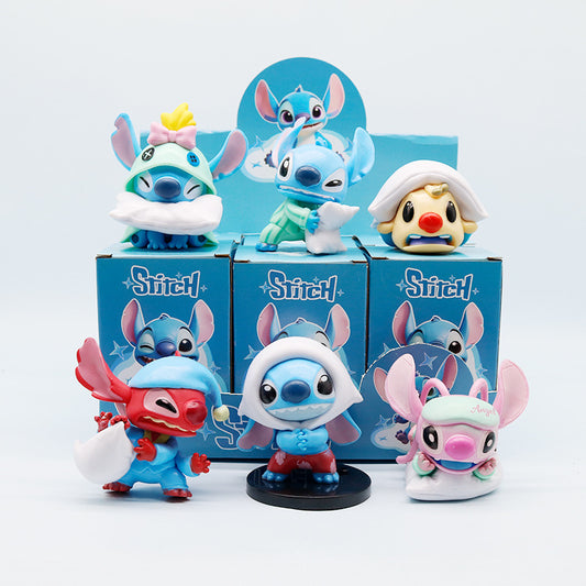 Stitch Pillow Battle Figure Fashionable Toys Surrounding Model Doll Star and Stitch Desktop Ornaments, Car Ornaments, Perfect Gifts for Christmas and Halloween