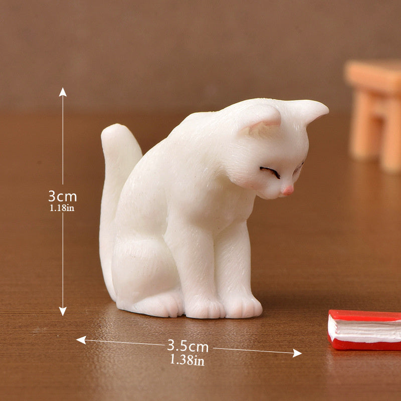 10pcs Realistic Kitten, Creative Micro-Landscape Resin Crafts Cartoon Cute Kitten, Imitation Animal Crystal Ball Accessories