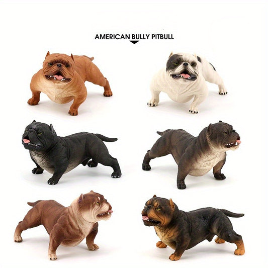 Realistic Bully & Social Dog Figurine Set - Durable Plastic, Perfect for Home Decor & Party Display