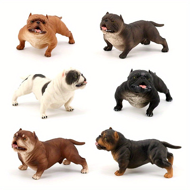 Realistic Bully & Social Dog Figurine Set - Durable Plastic, Perfect for Home Decor & Party Display